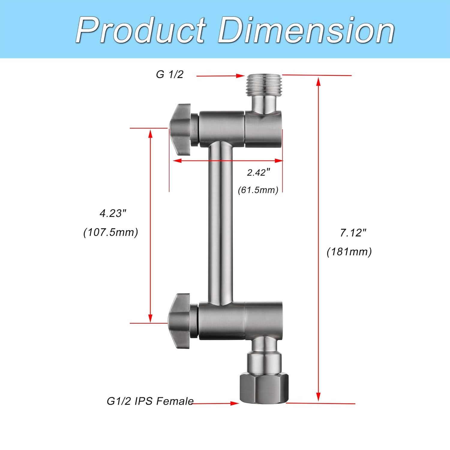 AquaNurture Shower Faucet Extensions Adjustable Shower Arm Extension