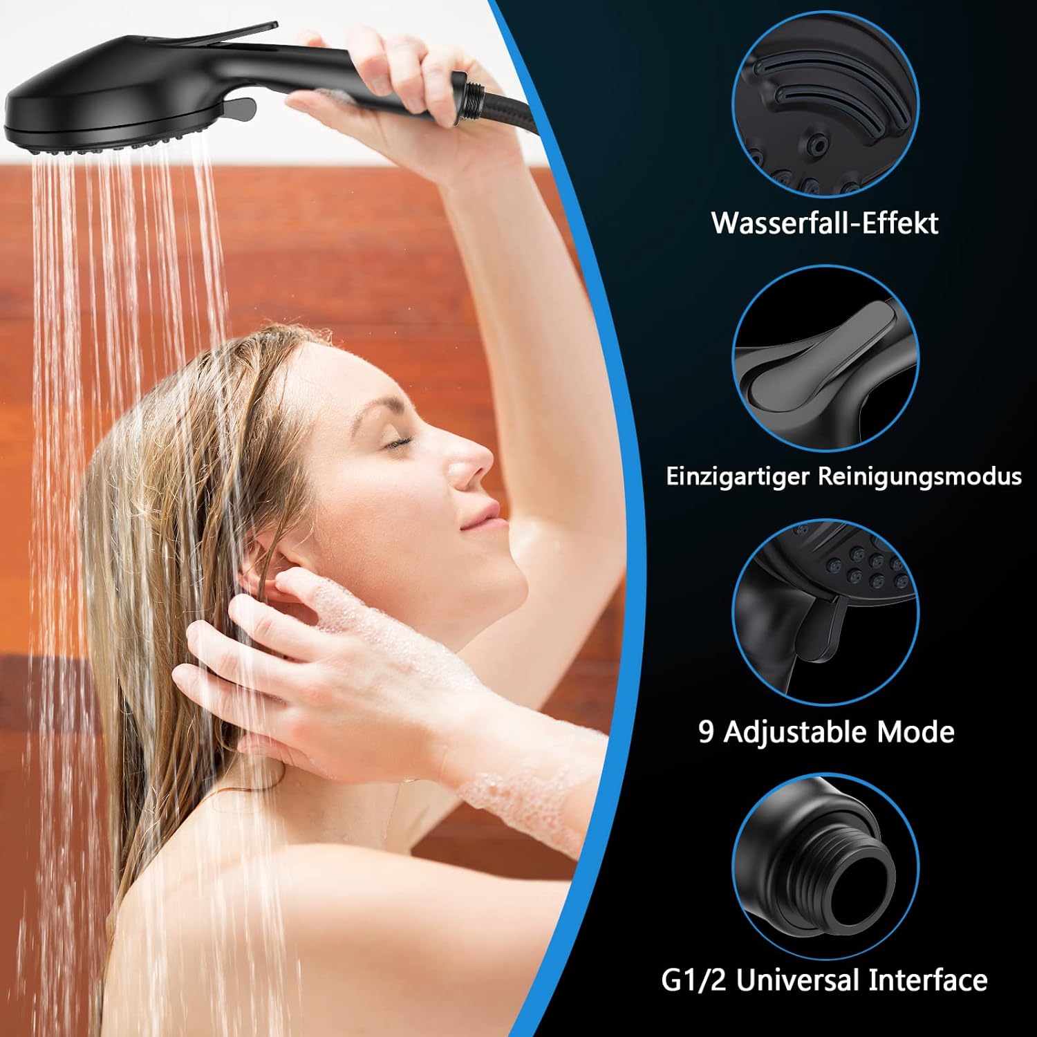 AquaNurture 9 Function Hand Showers Head ABS