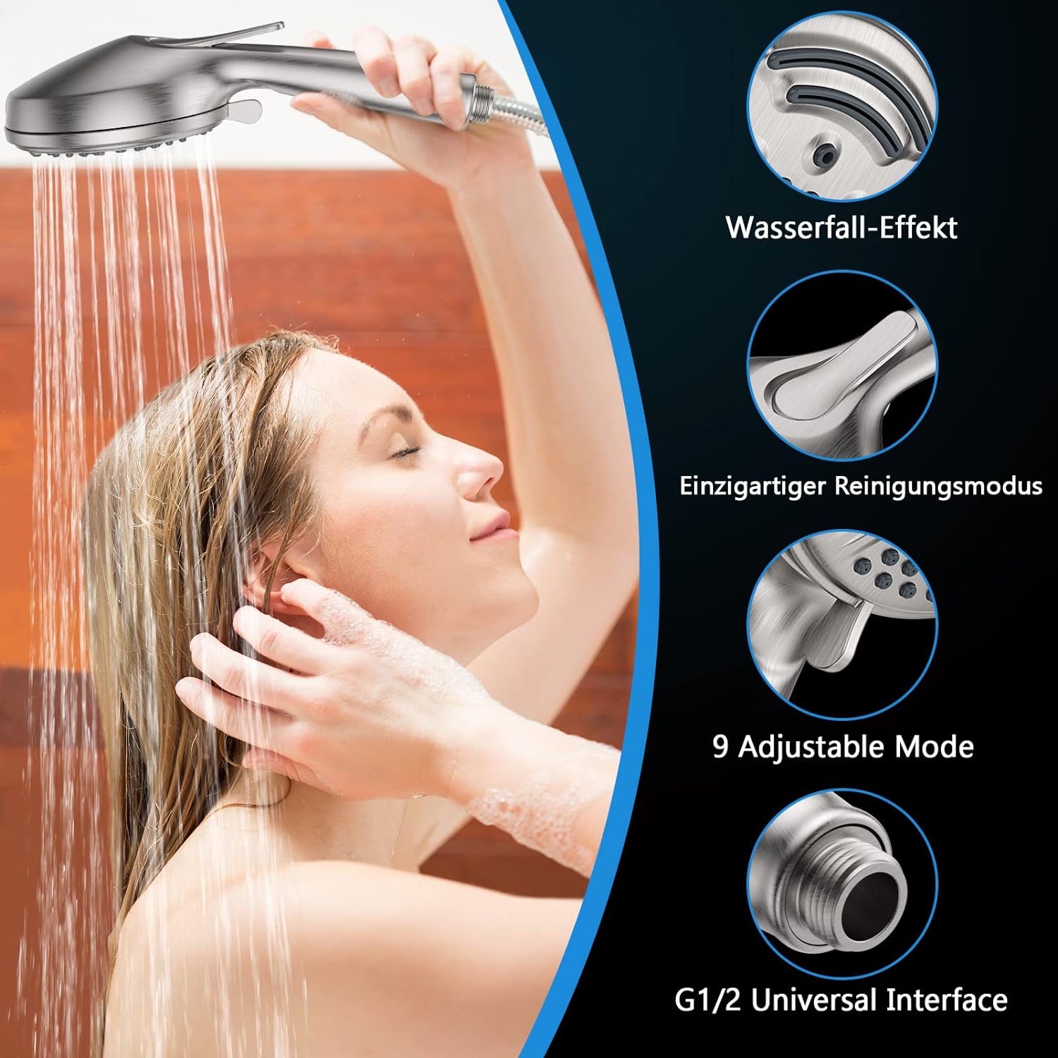 AquaNurture 9 Function Hand-held showers ABS