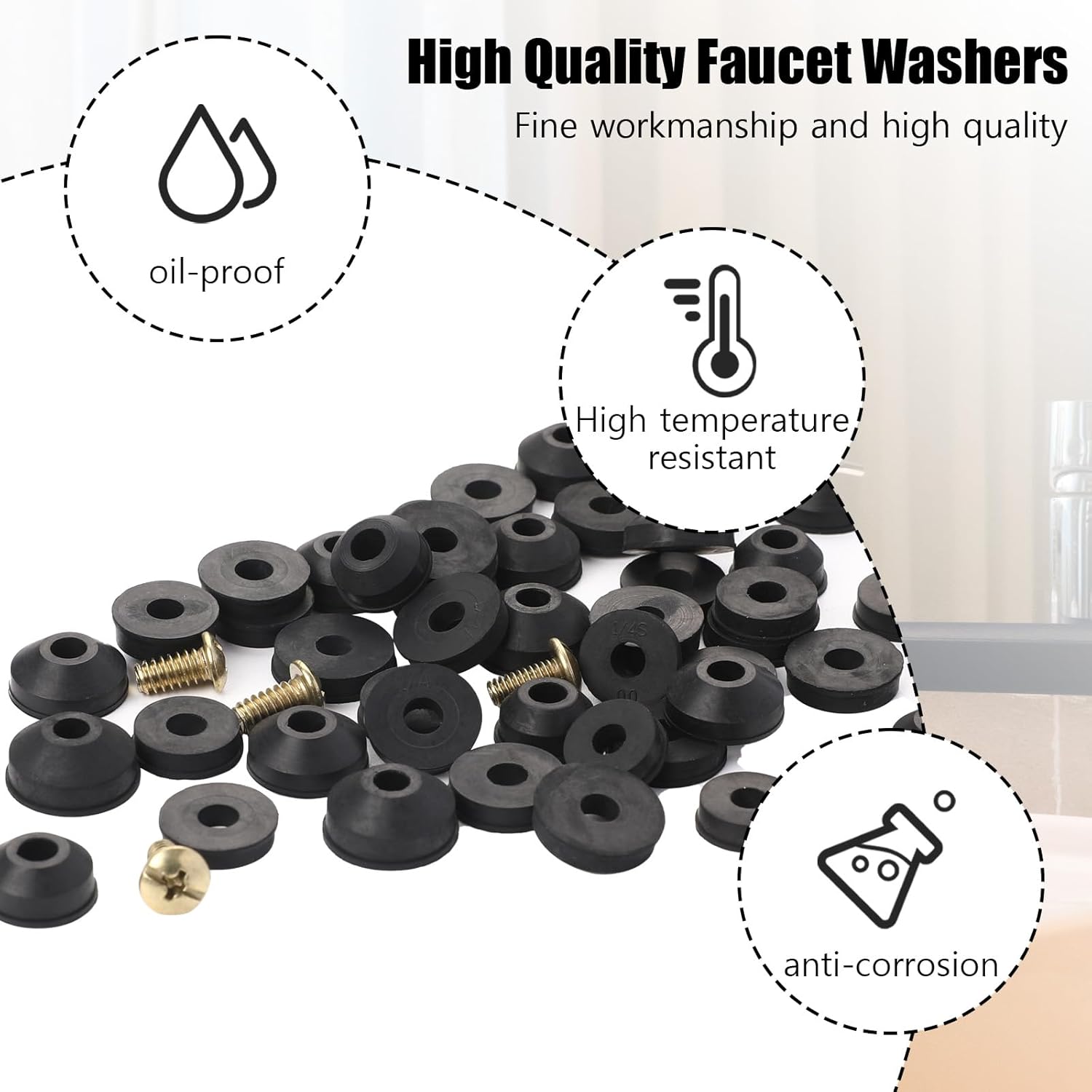 AquaNurture Washers for Water Taps 58Pcs